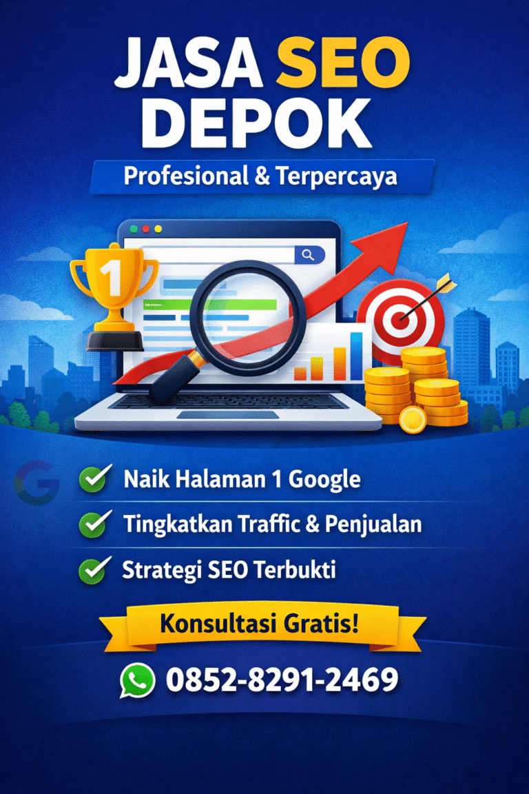 jasa SEO Depok profesional untuk meningkatkan ranking website di halaman 1 Google dan meningkatkan traffic bisnis